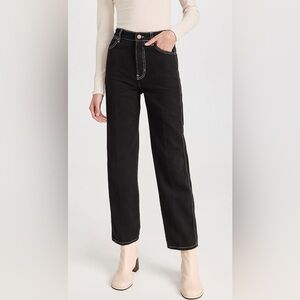 Reformation Cowboy High Rise Straight Jeans Black